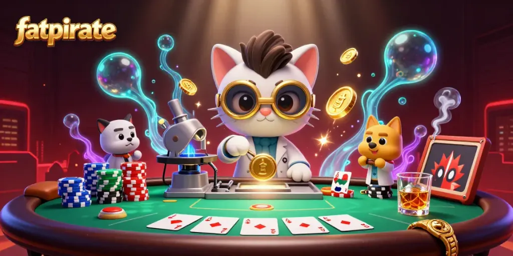 Spin the reels with the fatpirate as you enjoy an immersive poker scene filled with action.
