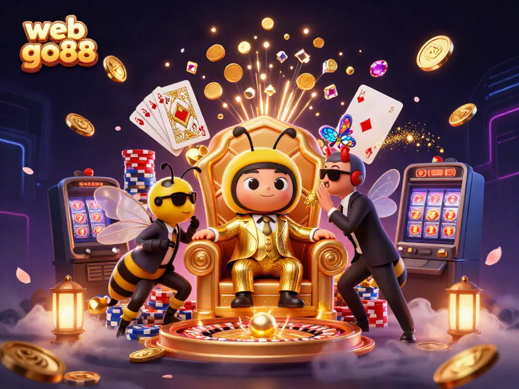 Engage in thrilling action at web go88 with 3D characters and vibrant casino elements.