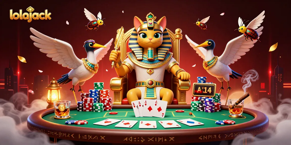 Experience the excitement of lolajack with a vibrant scene featuring dynamic poker elements.