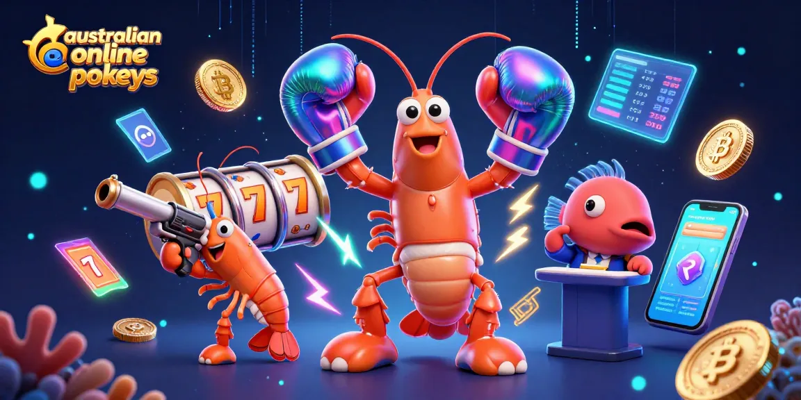 Experience the excitement of australian online pokies with vibrant slot reels and animated characters.